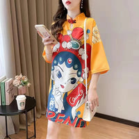 robe-cheongsam-imprim-e-manches-longues