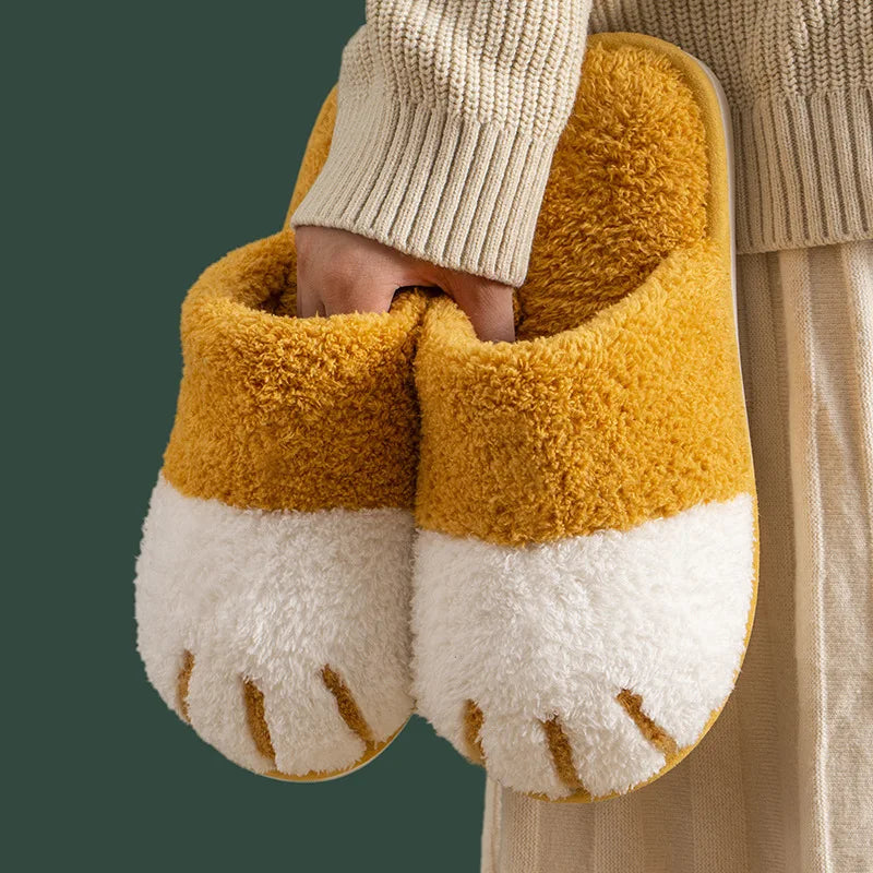 chaussons-chinois-peluche-chat-patte