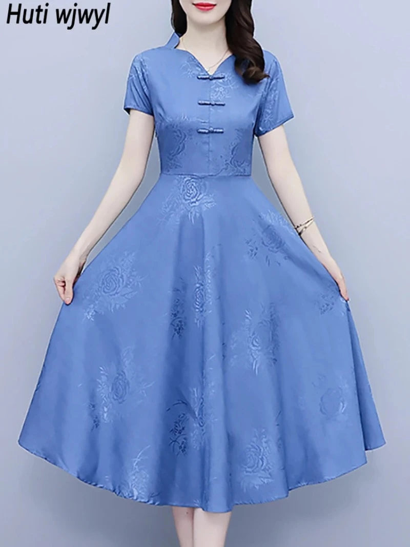 cheongsam-robe-chinoise-bleu-midi