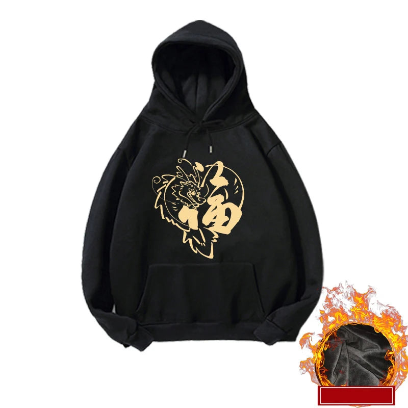 Pull Chinois Capuche Motif Dragon