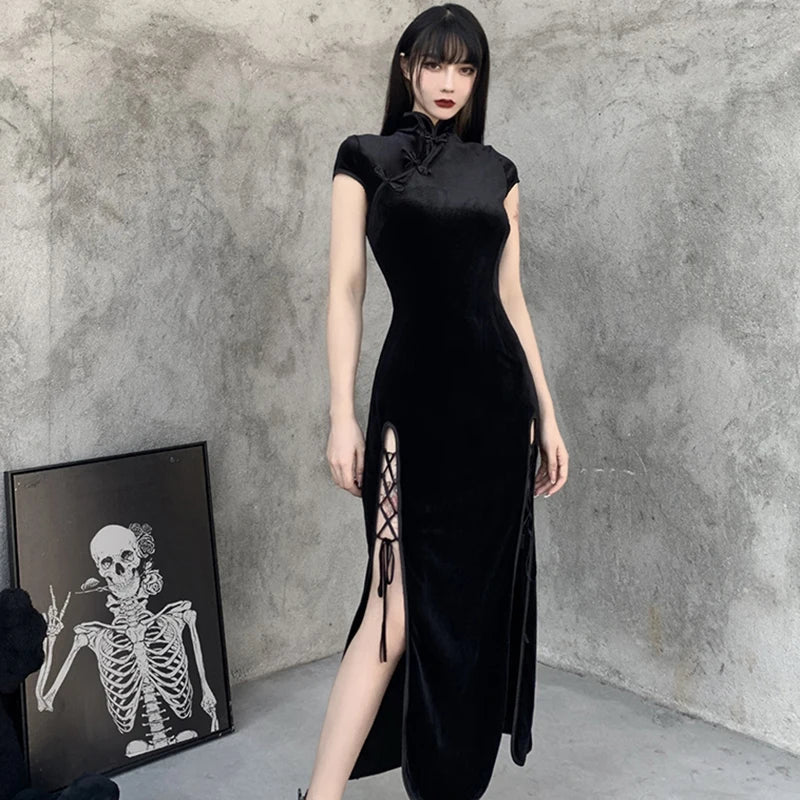 robe-chinoise-noire-vintage