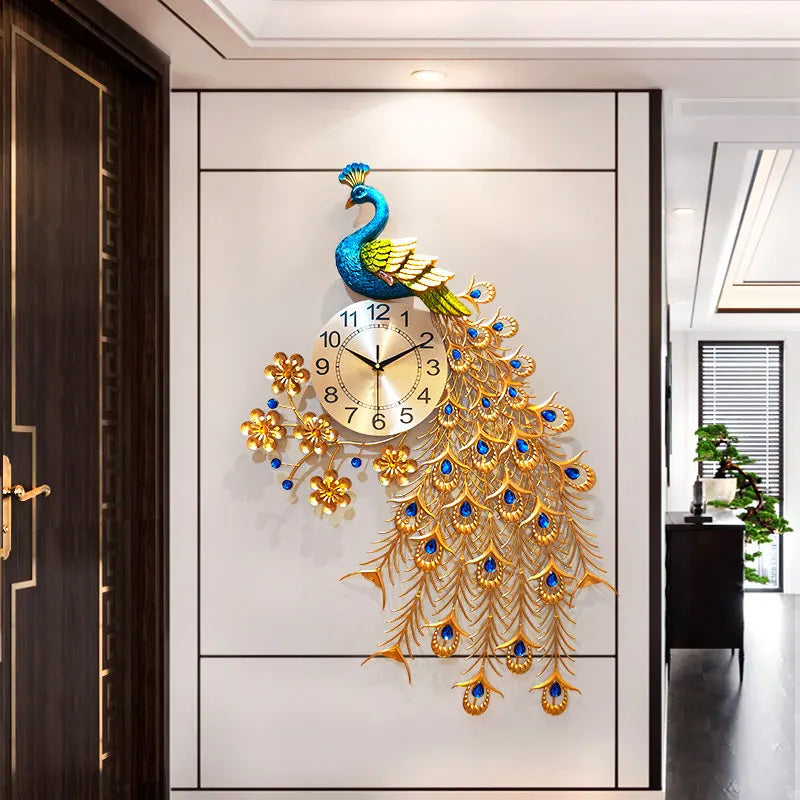 horloge-chinoise-murale-fer-paon
