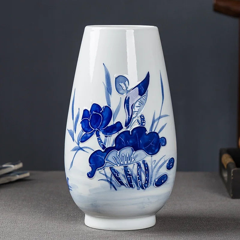 Vase Chinois Ancien Décor Bambou