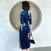 robe-chinoise-rouge-bleu-femme