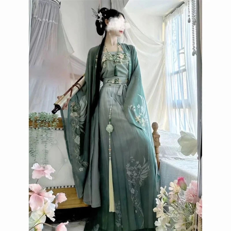hanfu-robe-imprim-vert-3-pi-ces