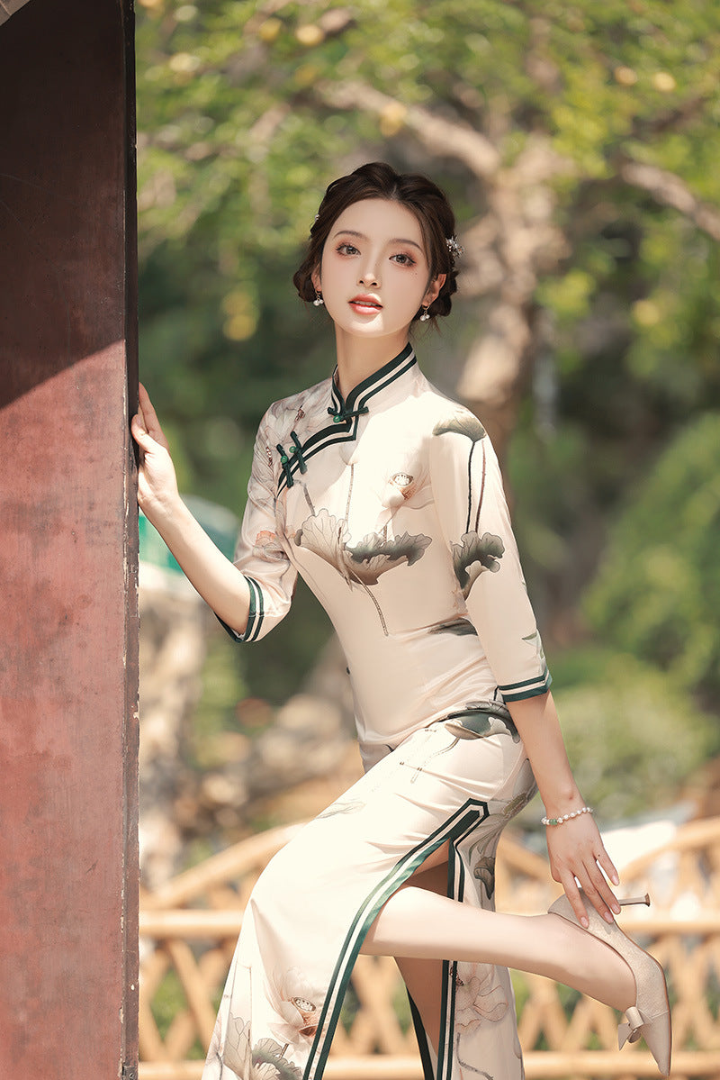 robe-chinoise-petites-feuilles