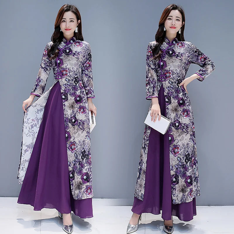 cheongsam-robe-violette-longue
