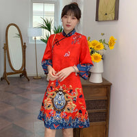 robe-chinoise-moderne-soie-rouge-bleue