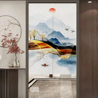 abat-jour-chinois-rideau-peinture-paysage-chinois