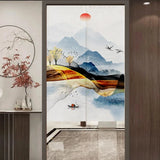 abat-jour-chinois-rideau-peinture-paysage-chinois