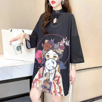 robe-cheongsam-imprim-e-manches-longues