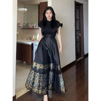 Robe Chinoise Traditionnelle Noire.