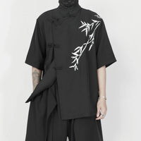 chemises-chinoises-hommes-courtes-fendue