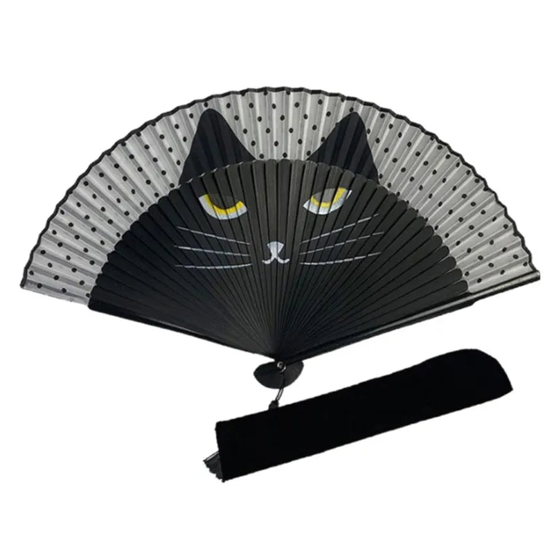 ventails-chinois-pliable-bambou-chat