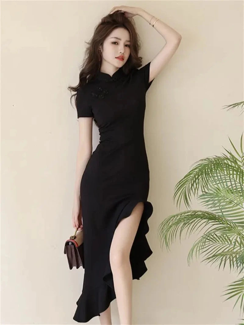 cheongsam-robe-boucle-fendu-long