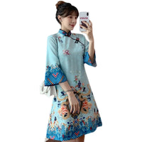 robe-chinoise-moderne-soie-rouge-bleue