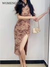 cheongsam-robe-longue-fleurie