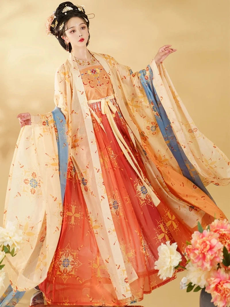 kimono-chinois-ancien-rouge-hanfu