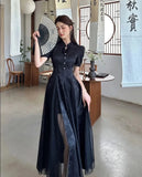 robe-chinoise-noire-style-qipao