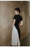 cheongsam-robe-longue-manches-courtes