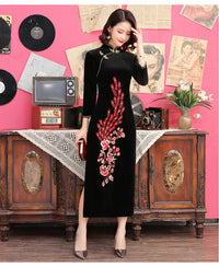 robe-chinoise-longue-velours