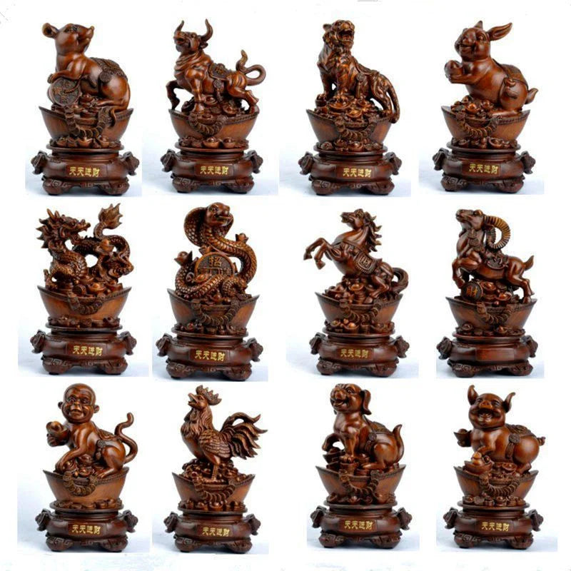 figurines-chinoises-bois-zodiaque