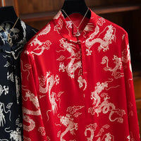 chemises-chinoises-hommes-soie-dragon