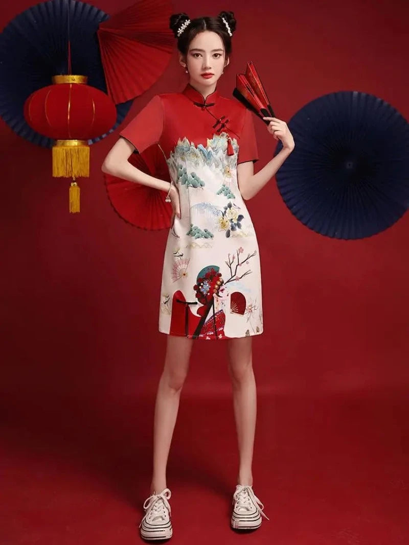 robe-cheongsam-imprim-court-slim