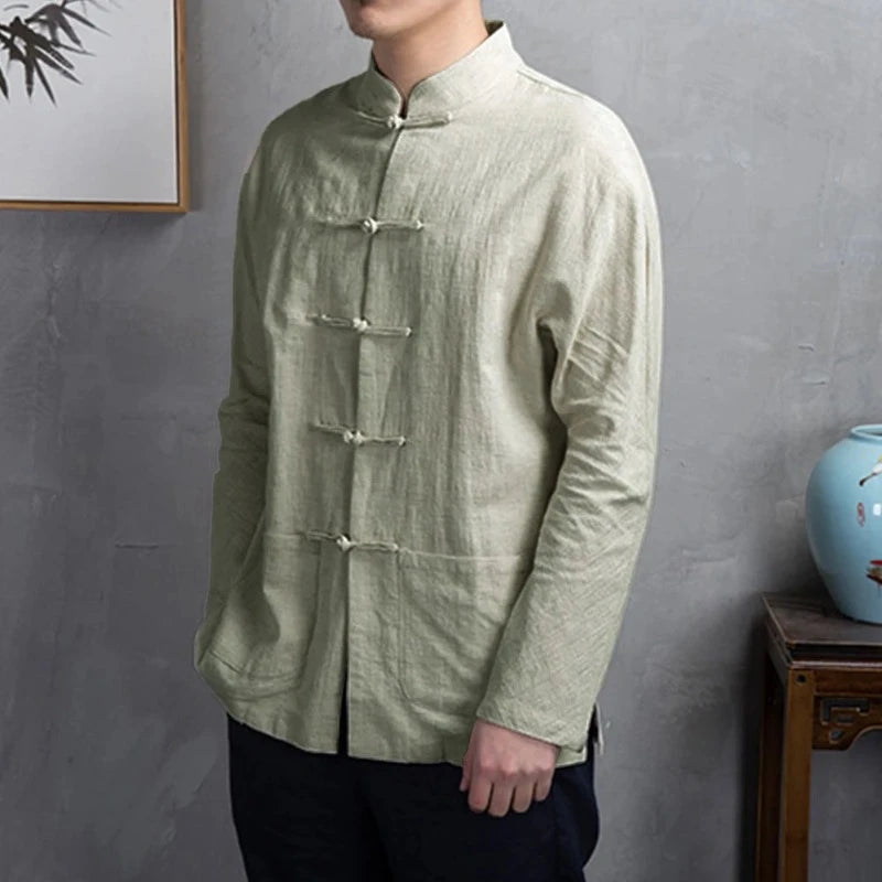 chemises-chinoises-hommes-veste-cardigan