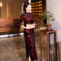 robe-chinoise-velours-rouge