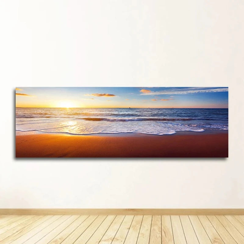 tableau-chinois-vagues-coucher-soleil