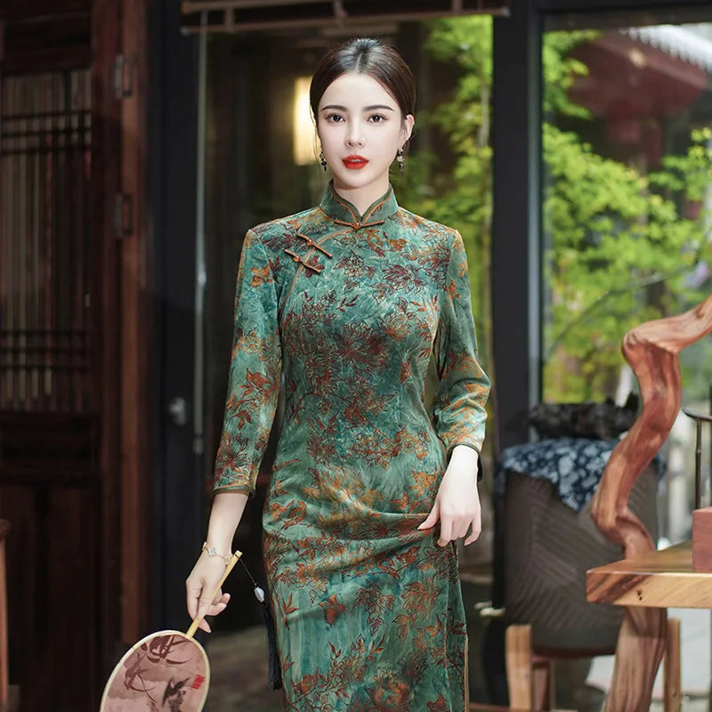 robe-chinoise-longue-qipao-hiver