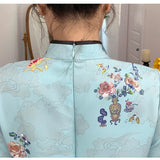robe-chinoise-moderne-soie-rouge-bleue