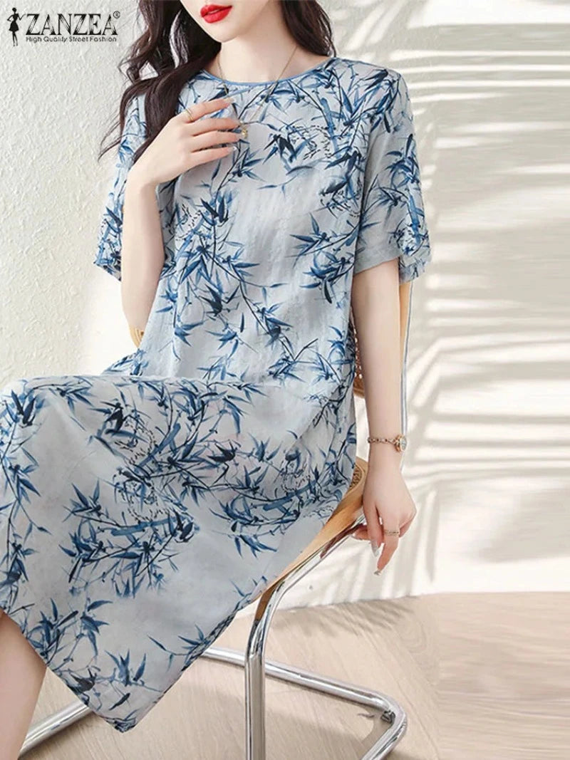 cheongsam-robe-fleurs-mi-longue