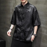 chemises-chinoises-hommes-dragon-courtes