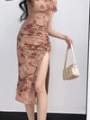cheongsam-robe-longue-fleurie