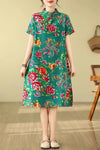 cheongsam-robe-fleurie-mi-longue