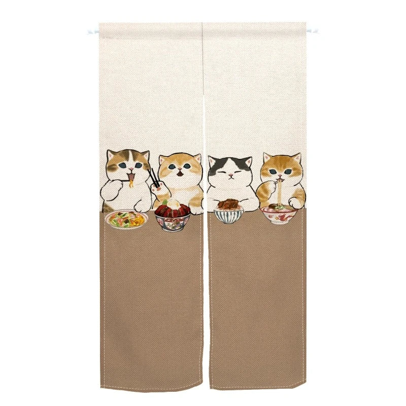 Zabawny, słodki kot, chińska zasłona