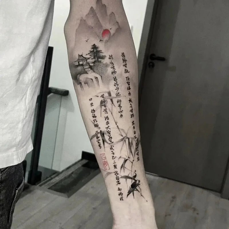tatouage-chinois-paysage-herbes
