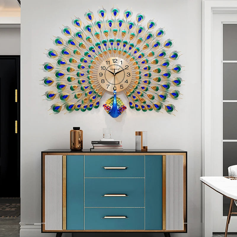 horloge-chinoise-murale-paon