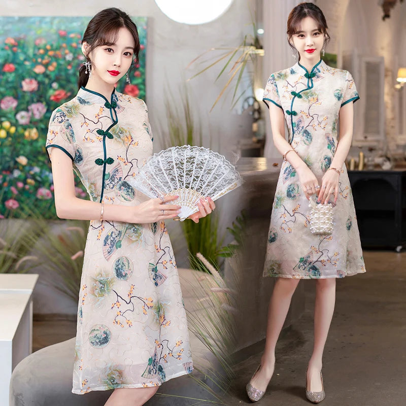 cheongsam-robe-chic-manches-courtes