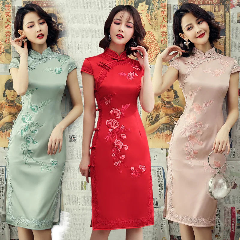 cheongsam-robe-longue-soie-dentelle