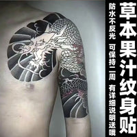 tatouage-dragon-chinois-herbes-art