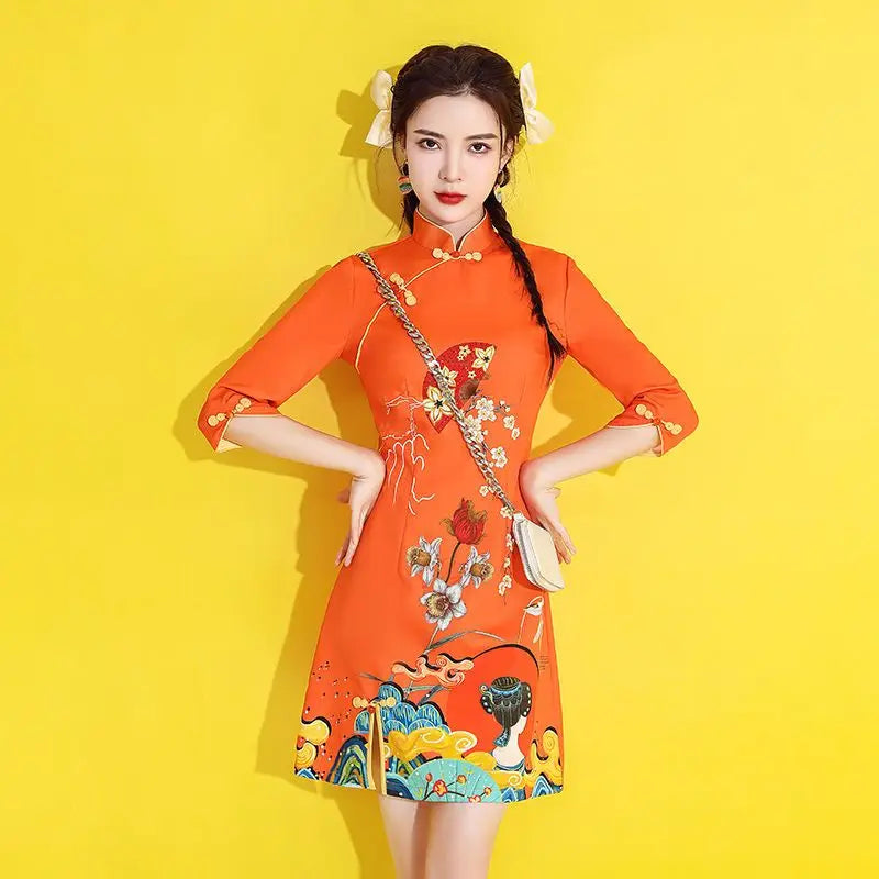 cheongsam-robe-qipao-courte