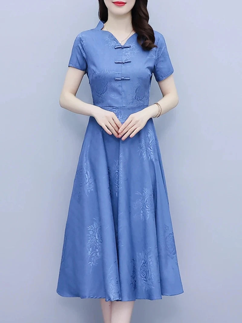 cheongsam-robe-chinoise-bleu-midi