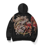 pull-chinois-hoodie-noir-dragon-fleur