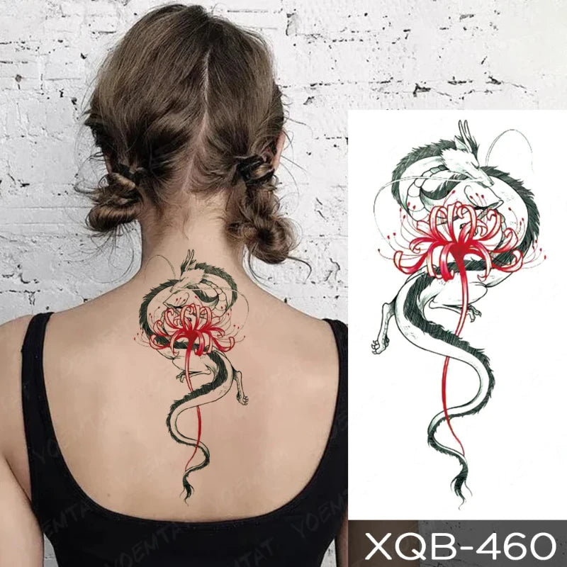 dragon spider lily tattoo Chinese Dragon Flash Arm Tattoo