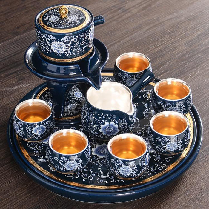 Service à Thé Chinois Plaqué Argent