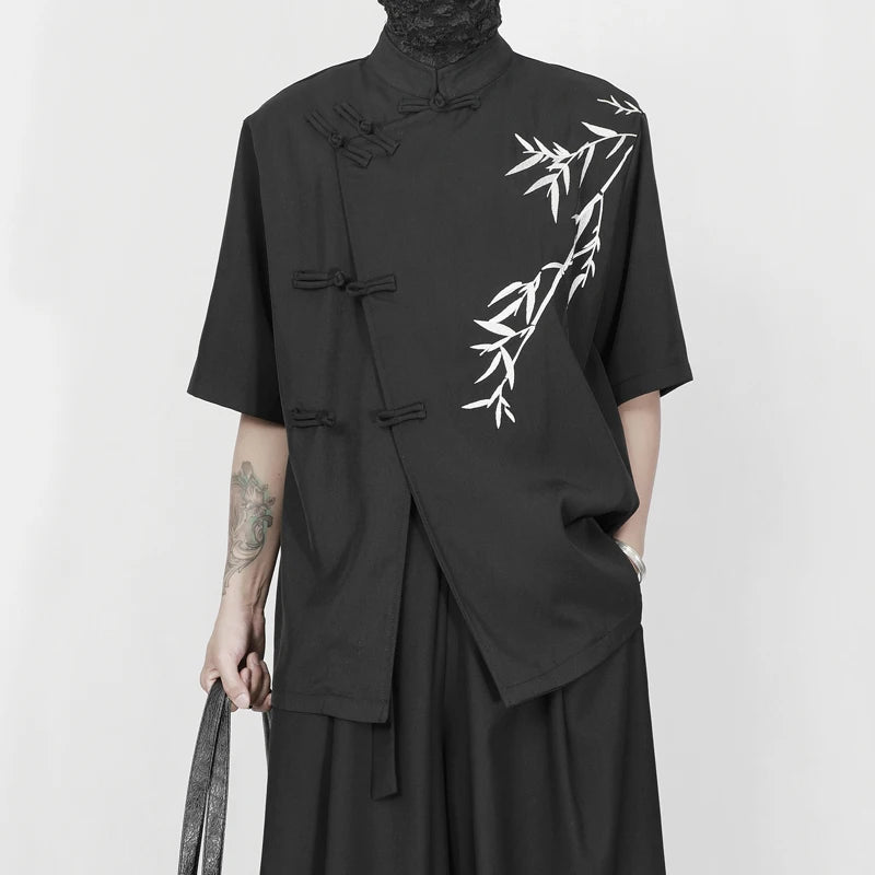 chemises-chinoises-hommes-courtes-fendue