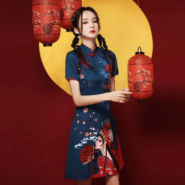 Robe Chinoise Élégante Printemps